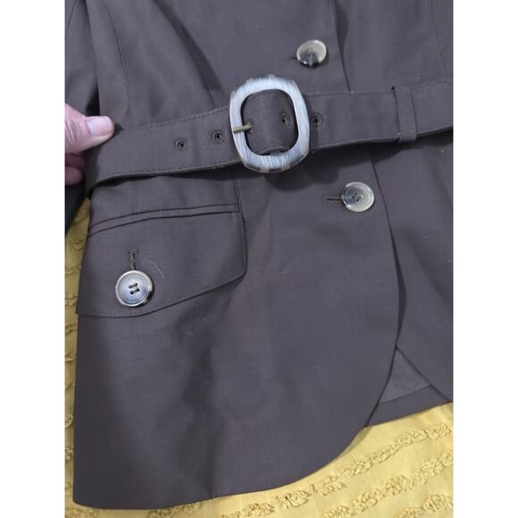 Women’s Laundry Chocolate Brown, Dark, Belted, Blazer Dress Jacket Size 6 - Picture 3 of 13